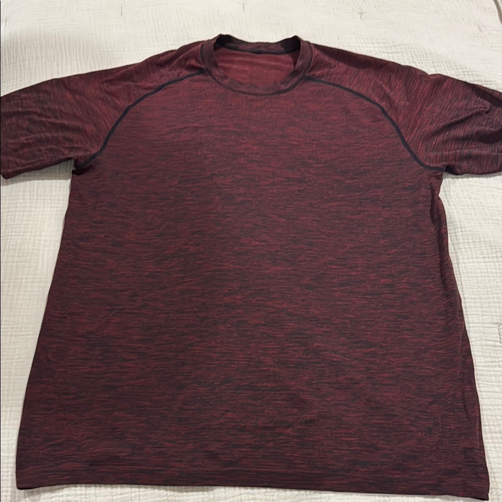 lululemon athletica Red and Black Short Sleeve Tee